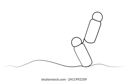 Continuous single line drawing of cosmetic bottles. vector illustration