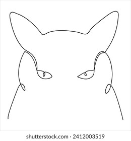Dibujo continuo de una sola línea de un dibujo de un bonito dibujo de un vector animal de mascota de gato