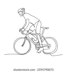 continuous single line drawing of a cyclist in motion