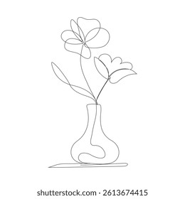 continuous single line drawing of daisy flower, line art vector illustration. Rose flower single line art .vector single line art flowers set, simple illustration