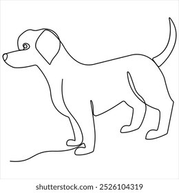 Continuous single line drawing of a dog dog single line drawing vector illustration