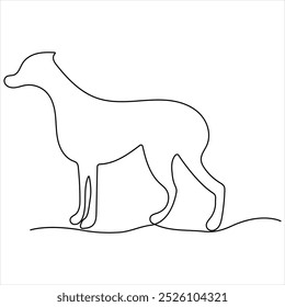 Continuous single line drawing of a dog dog single line drawing vector illustration