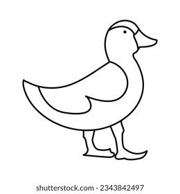 continuous single line drawing of duck water bird vector art illustration