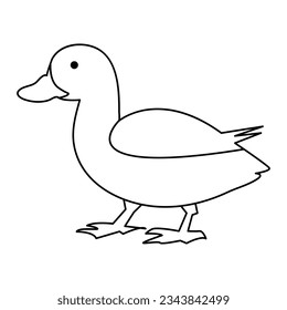 continuous single line drawing of duck water bird vector art illustration