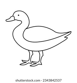 continuous single line drawing of duck water bird vector art illustration