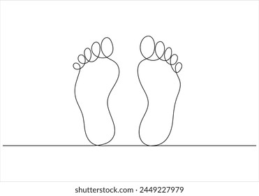 Continuous single line drawing of elegance female leg in simple linear style vector illustration