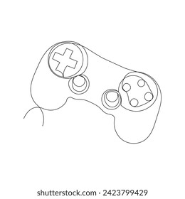 Continuous single line drawing of game controller joysticks or gamepads vector art illustration