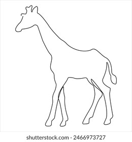 Continuous single line drawing of a giraffe animal concept single line draw design vector illustration