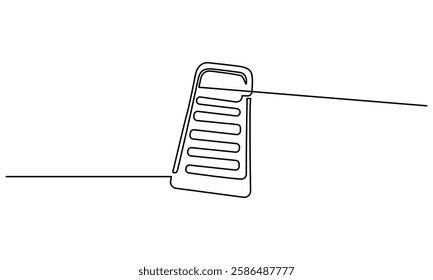 Continuous Single line drawing of a grater.