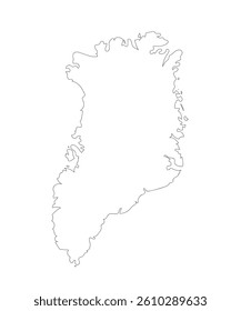  Continuous single line drawing of 
 greenland map outline vector images. Hand made vector not Al
