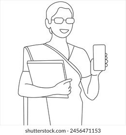 Continuous single line drawing happy teacher's day vector illustration