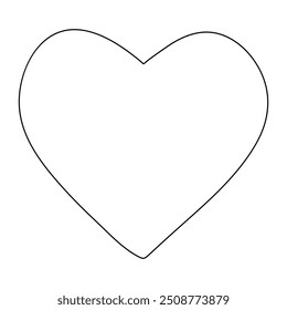 Desenho de linha única contínua coração dia dos namorados ilustração do vetor de amor