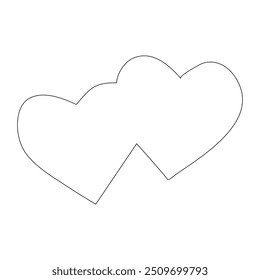 Continuous single line drawing heart valentine's day love vector illustration