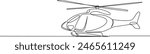 continuous single line drawing of helicopter, line art vector illustration