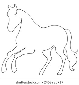 Dibujo continuo de una sola línea de un concepto de animal de caballo Ilustración vectorial de diseño de dibujo de una sola línea