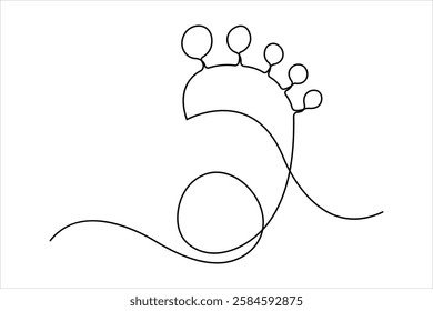 Continuous single line drawing of human footprint. Human footprint one line icon, Vector illustration