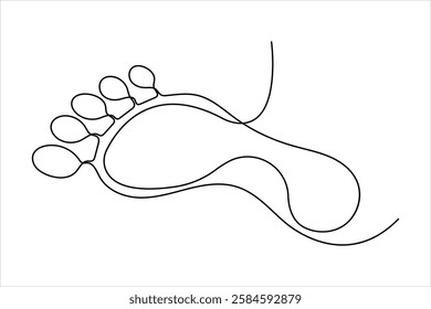 Continuous single line drawing of human footprint. Human footprint one line icon, Vector illustration