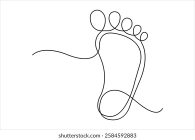 Continuous single line drawing of human footprint. Human footprint one line icon, Vector illustration