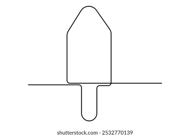 Dibujo continuo de una sola línea de ilustración de arte de línea de helado