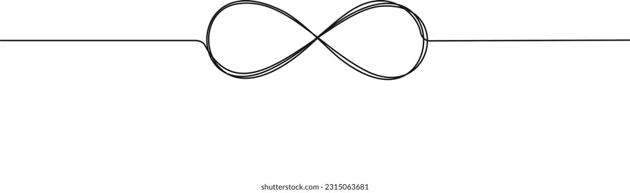 continuous single line drawing of infinity symbol, line art vector illustration