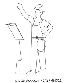 Kontinuierliche Einzelzeile Zeichnung Labor Day Konzept eine Linie Zeichnung Design Vektor Art Illustration