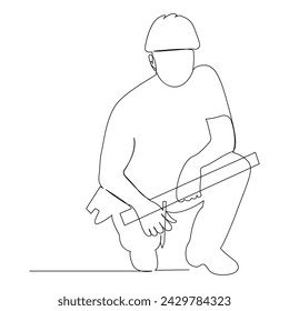 Continuous single line drawing labor day concept one  line draw design vector art illustration