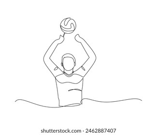 Continuous single line drawing of male volleyball athlete passing the ball to his team. sport training concept. volleyball competition  vector illustration
