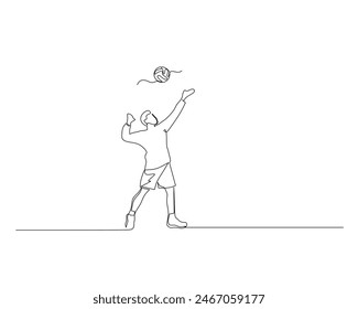 Continuous single line drawing of male volleyball athlete serving. volleyball tournament event . Design illustration