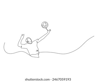 Continuous single line drawing of male volleyball player trying to smash the ball. volleyball tournament event . Design illustration