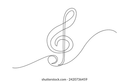 continuous single line drawing of music notes template