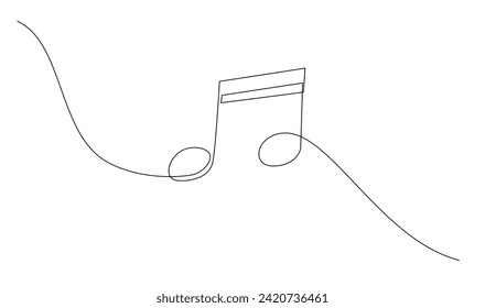 continuous single line drawing of music notes template