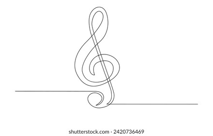 continuous single line drawing of music notes template