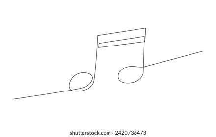 continuous single line drawing of music notes template