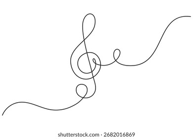 Continuous single line drawing of music sign. Minimalist logo and symbol of sound and music concept.
