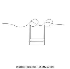 continuous single line drawing of scales, white background,abstract sheet music line art vector illustration