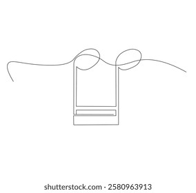 continuous single line drawing of scales, white background,abstract sheet music line art vector illustration