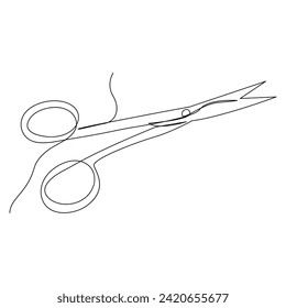 continuous single line drawing of scissors art drawing and illustration scissors symbol concept design