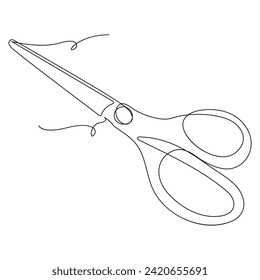 continuous single line drawing of scissors art drawing and illustration scissors symbol concept design