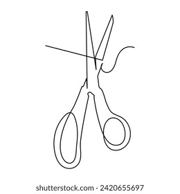 continuous single line drawing of scissors art drawing and illustration scissors symbol concept design