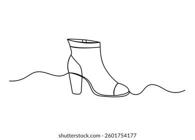 
Continuous single line drawing of shoe outline vector art design                                                                              