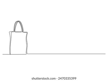 Continuous single line drawing of Shopping bag Simple paper bag one line art vector illustration