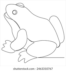 Continuous single line drawing simple frog world wild life concept outline vector illustration