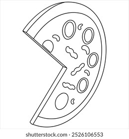 Dibujo continuo de una sola línea de rebanada de concepto de pizza caliente Ilustración vectorial del día mundial de la comida 