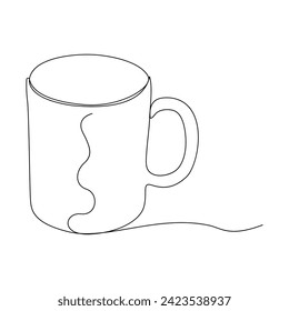 Stetige Einzeilenzeichnung des stilisierten Schlamms von Cappuccino-Kaffee-Vektorgrafikzeichnung und Design-Illustration