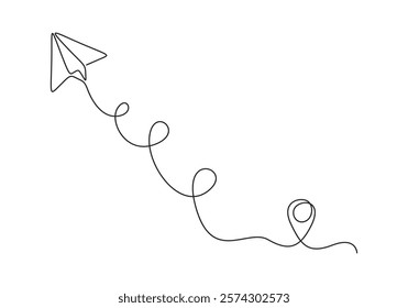 Continuous single line drawing of traffic line map location pin art drawing vector illustration