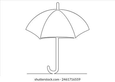 Continuous single line drawing of umbrella abstract umbrella line art illustration
