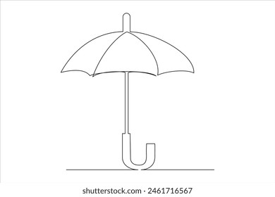 Kontinuierliche einzeilige Zeichnung des Regenschirms Abstrakte Regenschirm-Linie Kunst-Illustration