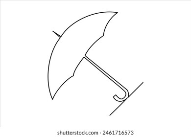 Continuous single line drawing of umbrella abstract umbrella line art illustration