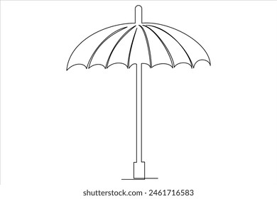 Continuous single line drawing of umbrella abstract umbrella line art illustration