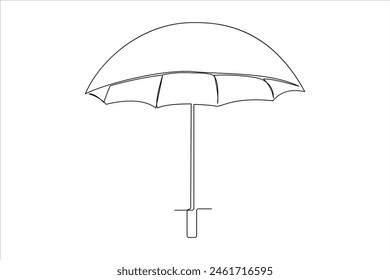 Continuous single line drawing of umbrella abstract umbrella line art illustration